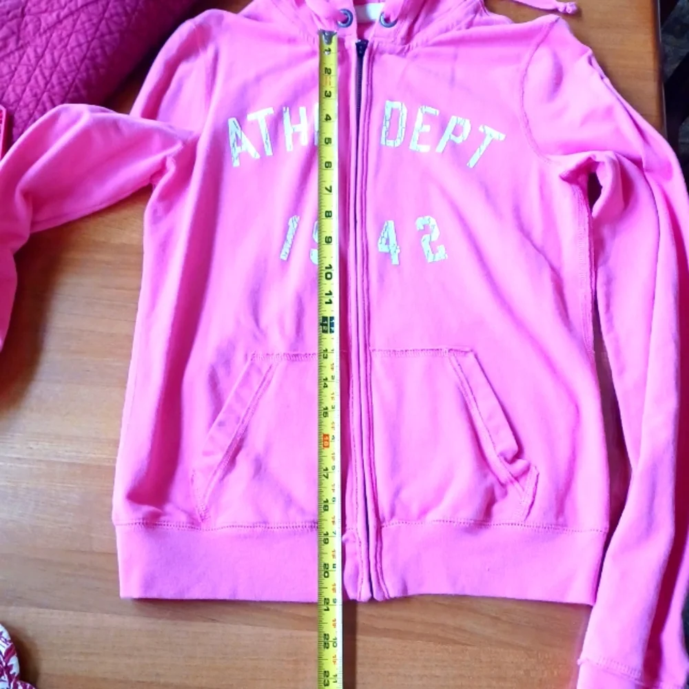 ABERCROMBIE FITCH pink hooded sweatshirt small - Picture 5 of 7